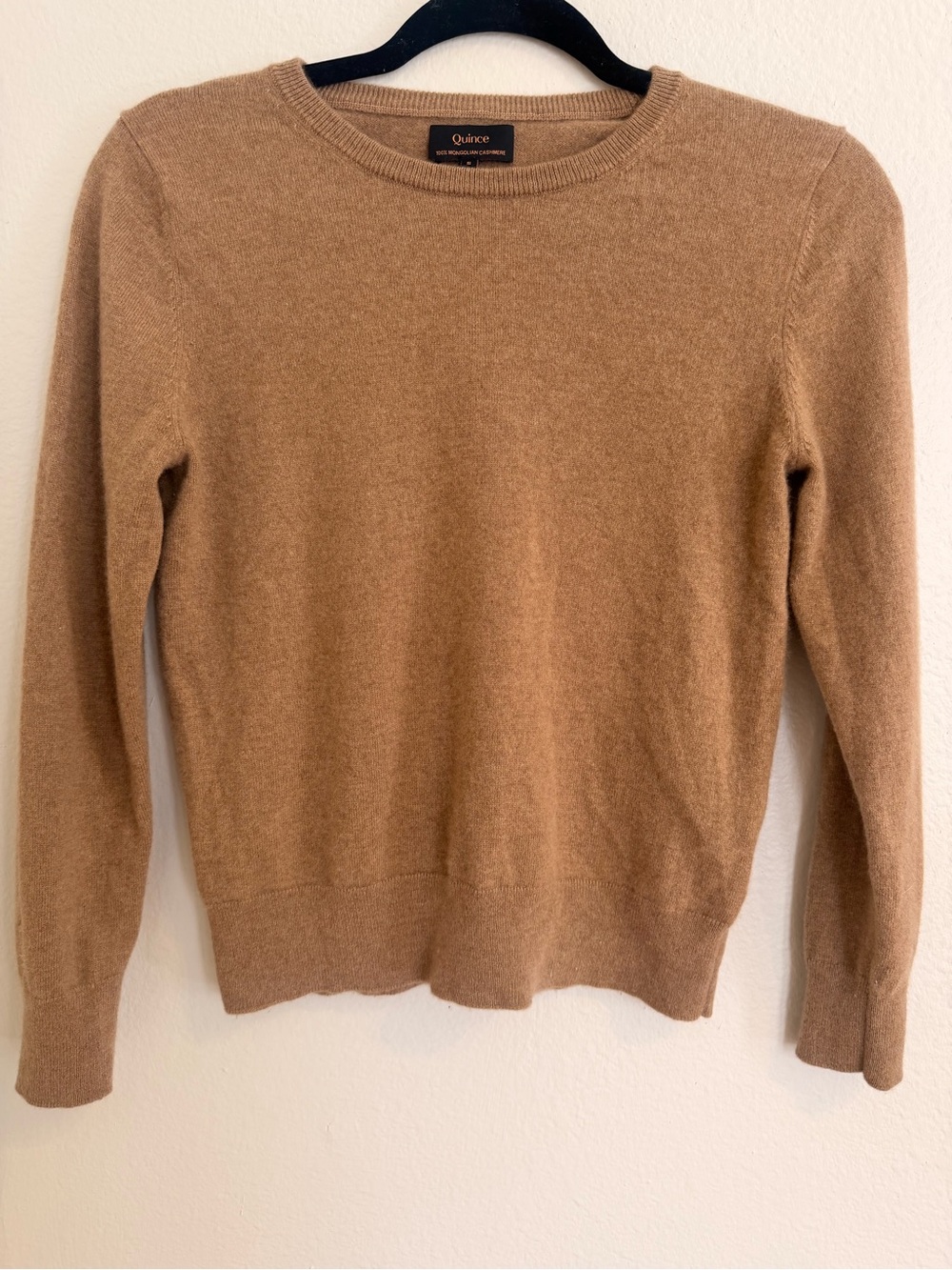 Quince Women's Crewneck Cashmere Sweater - Camel, Size Small